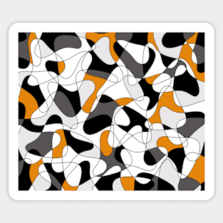 Abstract geometric pattern - orange, gray, black and white. Sticker